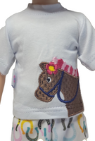 Embroidered Horse Pant Set Fits 14.5" Wellie Wisher American Girl Doll Clothing1