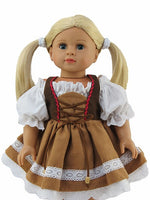 Brown Traditional German Dress Fits 18" American Girl Doll Clothing0