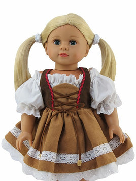 Brown Traditional German Dress Fits 18" American Girl Doll Clothing0