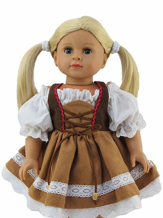 Brown Traditional German Dress Fits 18" American Girl Doll Clothing0