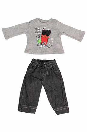 Small Packages Stocking Kitty Pant Set  Fits 18" American Boy Girl Doll Clothing2