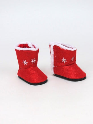 Red Snowflake Boots Fits 18" American Girl Doll Clothing Shoes1