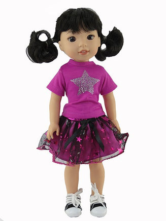 Super Star Tutu Skirt Set Fits 14.5" Wellie Wisher American Girl Doll Clothing1