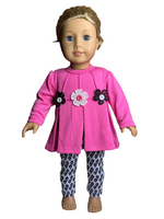 Pink Flower Pant Set Fits 18" American Girl Doll Clothing0