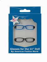 Black & Blue Glasses 2 Pack Fits 14.5" Wellie Wisher American Girl Doll Shoes1