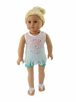 Pastel Fringe Short Set Fits 18" American Girl Doll Clothing1