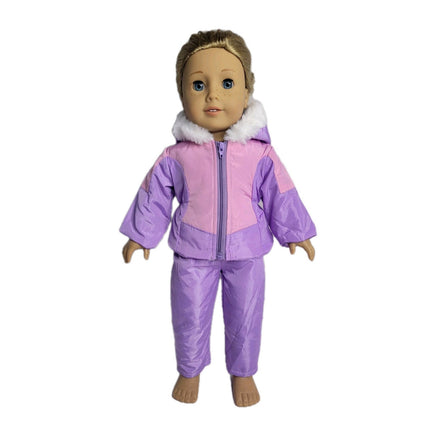 Purple And Pink Snowsuit Coat & Snow Pants Fits 18" American Girl Doll Clothes1