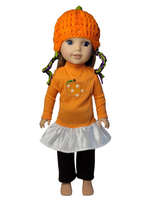 Pumpkin Outfit Fits 14.5" Wellie Wisher American Girl Doll Clothing0