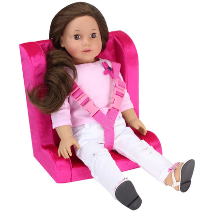Hot Pink Plush Car Seat Fits 18" & 15" American Girl Doll Furniture Accessories1
