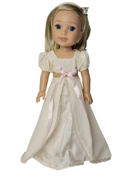 Ivory Victorian Gown Headband Fit 14.5" Wellie Wisher American Girl Doll Clothes0