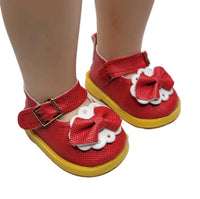 Red Mary Jane Dress Shoes Fits 14.5" Wellie Wisher American Girl Doll Shoes0
