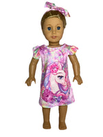 Unicorn And Flowers Nightgown Fits 18" American Girl Doll Clothes0