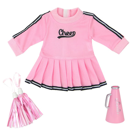 Pink Cheer Uniform Dress 3-piece Fits 15" Bitty Baby American Girl Doll Clothing1