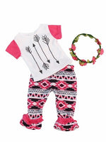 Pink Arrow Tribal Print Pant Set Fits 18" American Girl Doll Clothing1