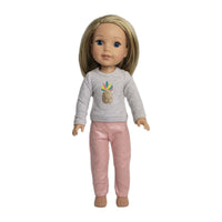 Pink Polka Dot Pant Set Fits 14.5" Wellie Wisher American Girl Doll Clothes3