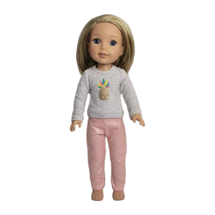 Pink Polka Dot Pant Set Fits 14.5" Wellie Wisher American Girl Doll Clothes3