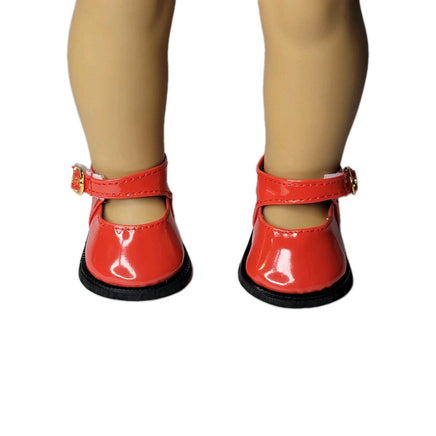 Red Mary Jane Dress Shoes Fits 18" American Girl Doll Clothes Shoes2