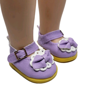 Lavender Mary Jane Dress Shoes Fits 14.5" Wellie Wisher American Girl Doll Shoes1
