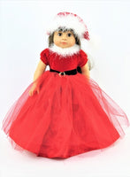 Red Sparkly Christmas Santa Dress Hat Fits 18" American Girl Doll0