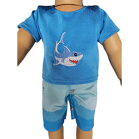 Shark Swim Shorts Set Fits 18" American Boy Girl Doll Clothes1