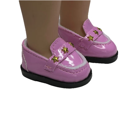 Pink Star Loafers Fits 14.5" Wellie Wisher American Girl Doll Shoes.1