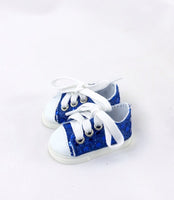 Blue Sequin Sneakers Fits 14.5" Wellie Wisher American Girl Doll Shoes1