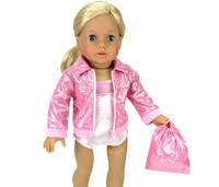 Pink Sparkly Gymnastic 3pc Set Fits 18" American Girl Doll Clothes0