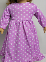 Lavender Star Nightgown Fits 18" American Girl Doll Clothing1