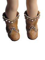 Brown Stud Western Boots Fits 14.5" Wellie Wisher American Girl Doll Shoes2