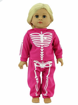 Hot Pink Skeleton Pant Set Costume Fits 18" American Girl Doll Clothing0