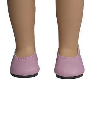 Pink Satin Flat Dress Shoes Fits 14.5" Wellie Wisher American Girl Doll Shoes0