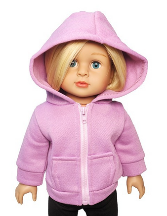 Purple Zip Up Sweatshirt Fits 18" American Girl Doll Clothing0