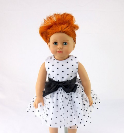 White And Black Polka Dot Dress Fits 18" American Girl Doll Clothing0