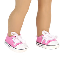 Pink Canvas Sneakers Fits 18" American Girl Doll Clothing Shoes1