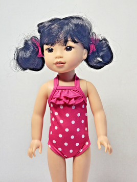 Pink Polka Dot Swimsuit Fits 14.5" Wellie Wisher American Girl Doll Clothing0