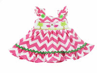 Pink Flamingo Chevron Dress Fits 18" American Girl Doll Clothing1