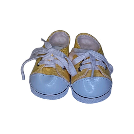Yellow Low Top Canvas Sneakers Fits 18" American Girl Doll Clothing Shoes1