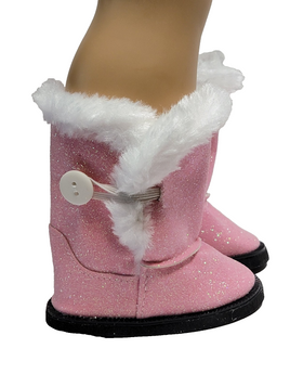 Pink Glitter Boots Fits 18" American Girl Doll Clothing Shoes0