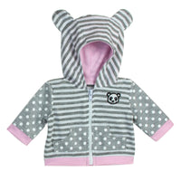 Polka Dot Panda Hoodie 3pc Set Fits 15" Bitty Baby American Girl Doll Clothes3