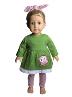 Floral Owl Pant Set Headband Fits 18" American Girl Doll Clothing1