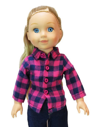 Pink and Navy Pant Set Fits 14.5" Wellie Wisher American Girl Doll Clothes1