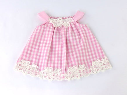 Pink And White Checkered Dress Fits 18" American Girl Doll Clothing1