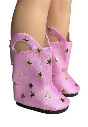 Pink Star Rain Boots Fits 14.5" Wellie Wisher American Girl Doll Shoes1