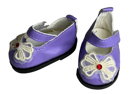 Purple Bow Dress Shoes Fits 14.5" Wellie Wisher American Girl Doll Shoes2