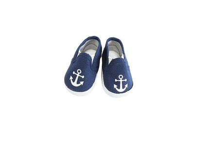 Navy Anchor Canvas Slip On Shoes Fits 18" American Girl Doll Clothing Shoes1