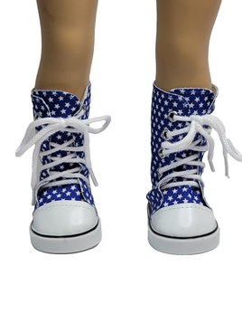 Blue Star High Top Sneaker Boots Fits 18" American Girl Doll Clothing Shoes0