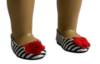 Red Flower Stripe Shoes Fits 18" American Girl Doll Clothing Shoes2