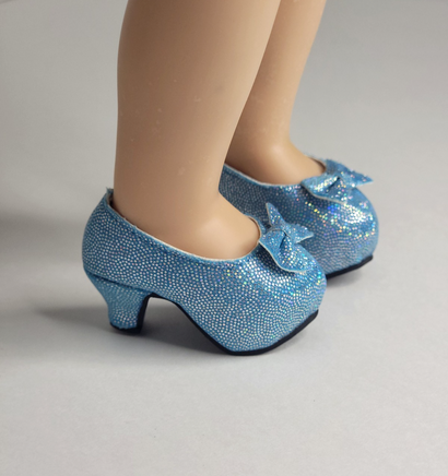 Blue Princess High Heel Shoes Fits 14.5" Wellie Wisher American Girl Doll Shoes0