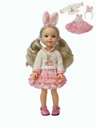 Bunnies Sweater and Dress Fits 14.5" Wellie Wisher American Girl Doll Clothing1