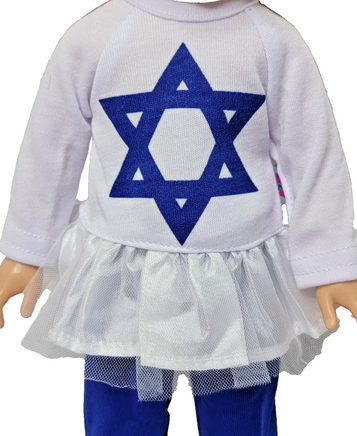 Star Of David Hanukkah Set Fits 14.5" Wellie Wisher American Girl Doll Clothing1